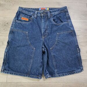 Empyre Denim Carpenter Men Shorts Sz 30 Dark Wash Jorts Y2K Skater Style Pockets